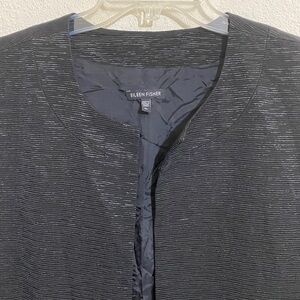 NWOT EILEEN FISHER Relaxed-Fit Textured Jacket w 3/4 Sleeve Women's Size XL